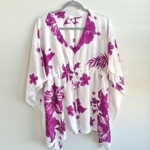 Floral V-Neck Kaftan Top
